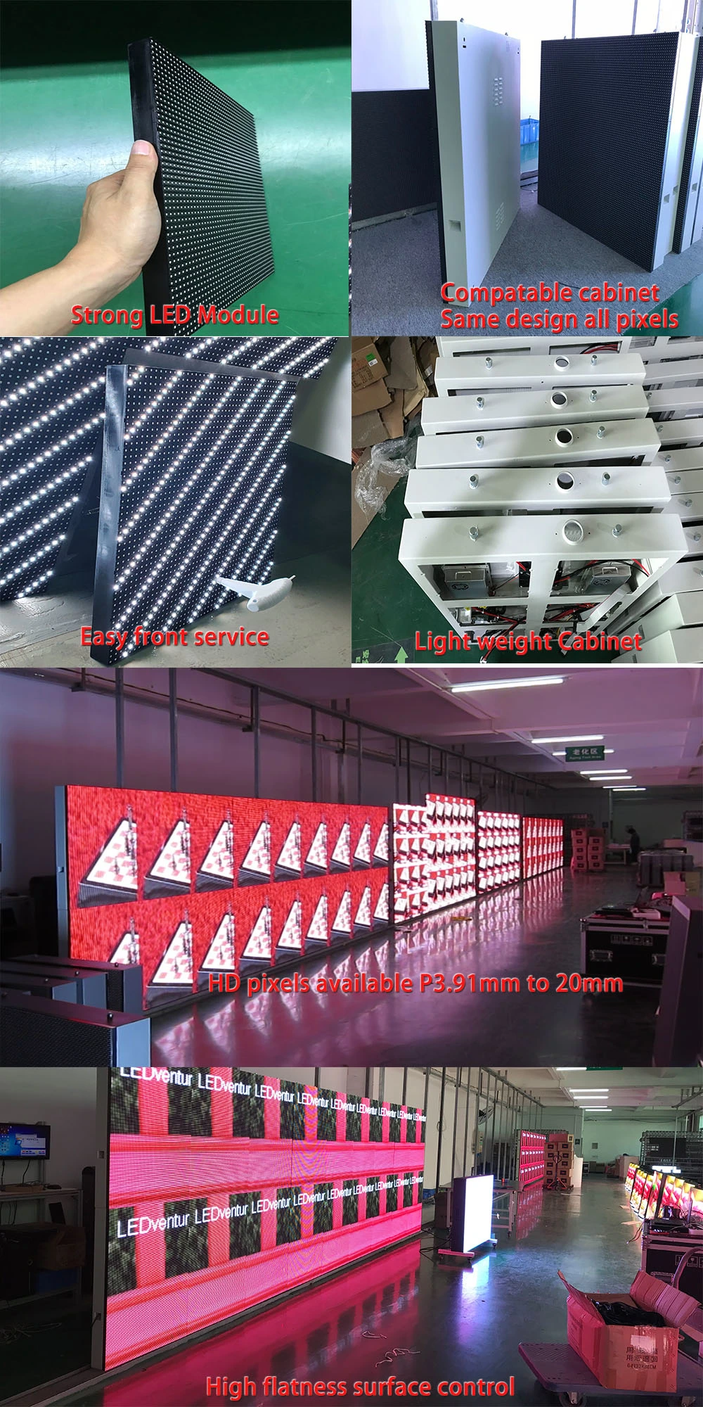 HD Full Color Indoor Outdoor LED Screen Display for Advertising Rental Window LED Display Front Service Back Service Flexible Corner with Good Price